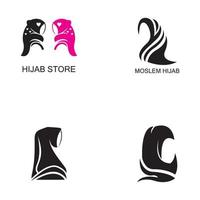 muslimah hijab logo modello illustrazione vettoriale design