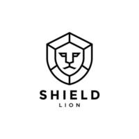 scudo Leone animale logo design vettore