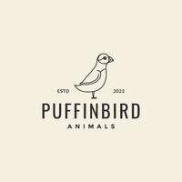 poco uccello puffino fricchettone logo design vettore