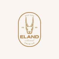 testa Eland linea distintivo logo vettore