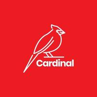 Linee moderno uccello cardinale logo design vettore