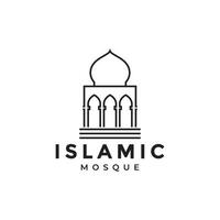 minimalista moschea cupola icona logo design vettore