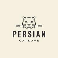 gatto persiano viso fricchettone logo design vettore