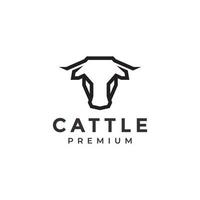 minimalista moderno testa mucca bestiame logo vettore