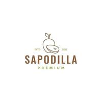 frutta sapodilla fresco logo design vettore