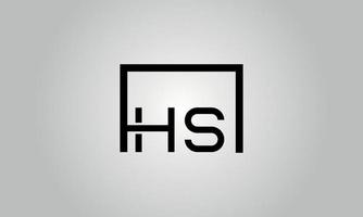 lettera hs logo design. hs logo con piazza forma nel nero colori vettore gratuito vettore modello.