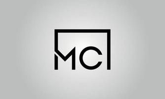 lettera mc logo design. mc logo con piazza forma nel nero colori vettore gratuito vettore modello.