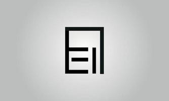 lettera EI logo design. EI logo con piazza forma nel nero colori vettore gratuito vettore modello.