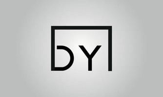 lettera dy logo design. dy logo con piazza forma nel nero colori vettore gratuito vettore modello.