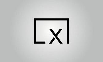 lettera lx logo design. lx logo con piazza forma nel nero colori vettore gratuito vettore modello.