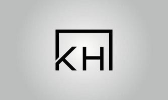 lettera kh logo design. kh logo con piazza forma nel nero colori vettore gratuito vettore modello.