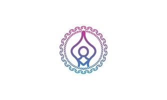 yoga logo design gratuito modello vettore