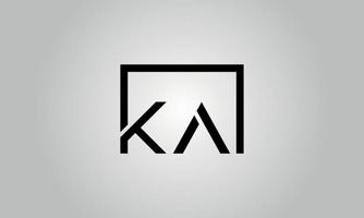 lettera ka logo design. ka logo con piazza forma nel nero colori vettore gratuito vettore modello.