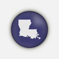 Mappa del cerchio dello stato della louisiana con ombra lunga vettore