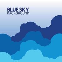 blu cielo con nuvole sfondo vettore illustrazione design.