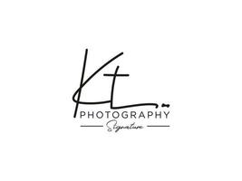 lettera kt firma logo modello vettoriale