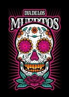 dia de los muertos, giorno di il morto cranio, messicano vacanza, Festival vettore giapponese illustrazione stile isolato. modificabile strato e colore.