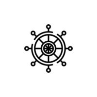 timone, nautico, nave, barca tratteggiata linea icona vettore illustrazione logo modello. adatto per molti scopi.