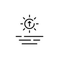 Alba, tramonto, sole tratteggiata linea icona vettore illustrazione logo modello. adatto per molti scopi.