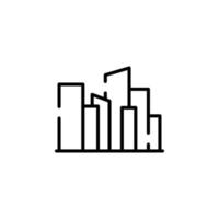 città, cittadina, urbano tratteggiata linea icona vettore illustrazione logo modello. adatto per molti scopi.