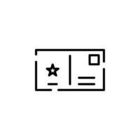 inviare, lettera, posta, cartolina tratteggiata linea icona vettore illustrazione logo modello. adatto per molti scopi.