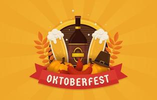 sfondo della birra dell'oktoberfest vettore