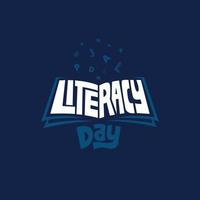 internazionale alfabetizzazione giorno vettore tipografia design su libro forma creativo illustrazione per celebrare alfabetizzazione vacanza per scuola alunno