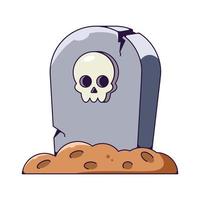Halloween concetto. vivido cartone animato illustrazione di tomba per siti, I negozi, articoli, libri, Giochi, app. vivace dettagliato Immagine vettore