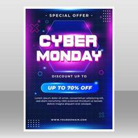 modello di poster di vendita del cyber lunedì vettore