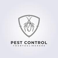 peste controllo, scarafaggio insetto logo vettore minimo linea illustrazione design