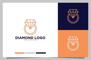 diamante elegante logo design vettore