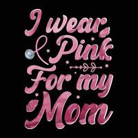 Seno cancro consapevolezza lettering maglietta design con rosa nastro migliore per Stampa design piace maglietta, tazza, telaio e altro vettore