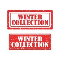 inverno collezione gomma da cancellare francobollo impostato su bianca sfondo. vettore illustrazione