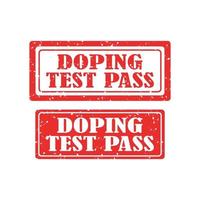 doping test passaggio gomma da cancellare francobollo impostato su bianca sfondo. vettore illustrazione
