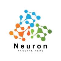 neurone logo design vettore nervo cellula illustrazione molecolare dna Salute marca