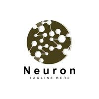 neurone logo design vettore nervo cellula illustrazione molecolare dna Salute marca