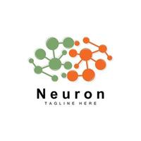 neurone logo design vettore nervo cellula illustrazione molecolare dna Salute marca