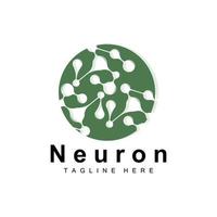 neurone logo design vettore nervo cellula illustrazione molecolare dna Salute marca