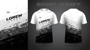 maglia bianca nera design in jersey sportivo vettore