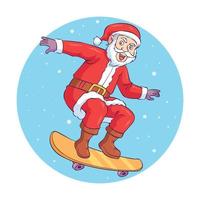 Santa Claus giocando pattinare tavola vettore