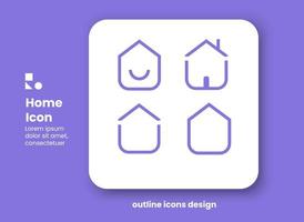 casa icona design variazioni. casa icona design concetto. vettore