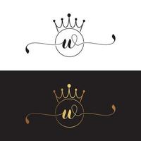 w lettera lusso marca logo design vettore