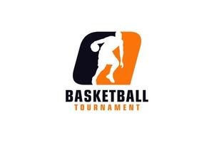 lettera q con logo basket. elementi del modello di progettazione vettoriale per la squadra sportiva o l'identità aziendale.