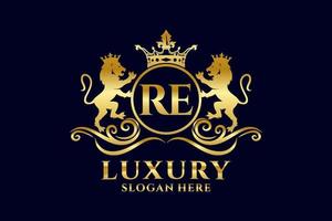 iniziale ri lettera Leone reale lusso logo modello nel vettore arte per lussuoso il branding progetti e altro vettore illustrazione.