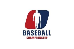 lettera o con disegno del logo di baseball. elementi del modello di progettazione vettoriale per la squadra sportiva o l'identità aziendale.