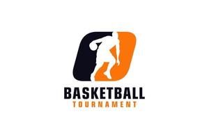 lettera o con logo di basket. elementi del modello di progettazione vettoriale per la squadra sportiva o l'identità aziendale.