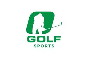 alfabeto lettera icona logo o per golf logo design modello vettoriale, etichetta vettoriale del golf, logo del campionato di golf, illustrazione, icona creativa, concetto di design