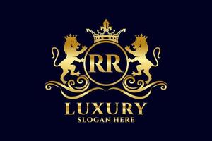 iniziale rr lettera Leone reale lusso logo modello nel vettore arte per lussuoso il branding progetti e altro vettore illustrazione.