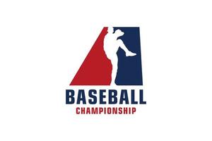 lettera a con logo da baseball. elementi del modello di progettazione vettoriale per la squadra sportiva o l'identità aziendale.