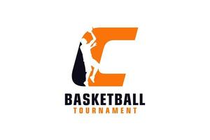 lettera c con pallacanestro logo design. vettore design modello elementi per sport squadra o aziendale identità.